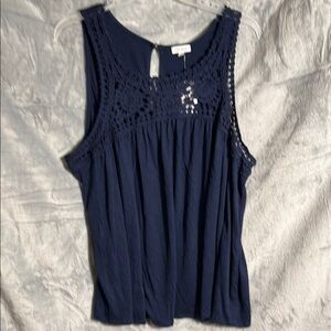 Navy Sleeveless Crochet Top NWT plus size 3X